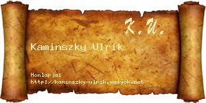 Kaminszky Ulrik névjegykártya
